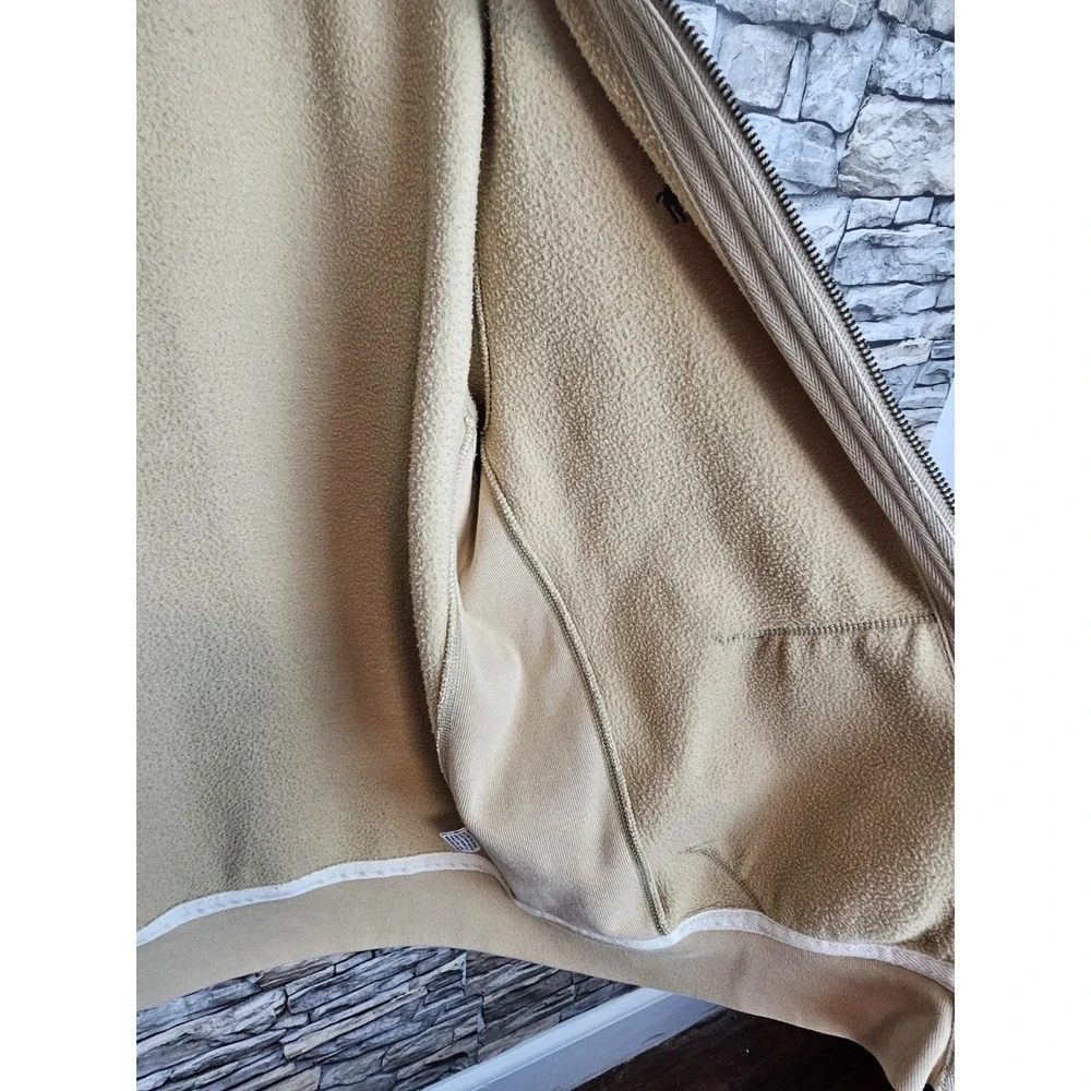 Polo Ralph Lauren Men's Full Zip Fleece Lined Waffle Knit Hoodie Beige Large